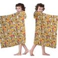 thumbnail image 4 of Cute Hedgehog Apple Mushroom Hooded Bath Towel，60"x35" for Ages 3 To 12 Kids, Quick Dry Lightweight Soft Microfiber Hood Beach Towel Cover Up for Kids, 4 of 7