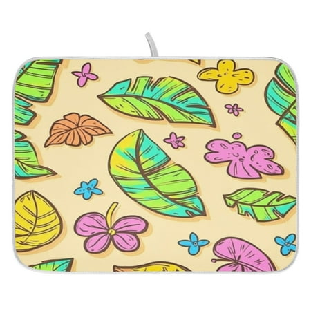 

Colorful Leaves Dish Drying Mat for Kitchen Quick Drying Absorbent Soft Durable 18 x 24
