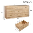 thumbnail image 7 of 9 Drawer Dresser for Bedroom, 63" Wide Wooden Storage Cabinet with Gold Handles, Large Drawer Organizer with Soild Base for Bedroom, Living Room, Entryway, Natural, 7 of 7