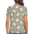 thumbnail image 5 of Zufioo Funny Chicken for Women's Deep V-neck Short-sleeved T-shirt, Top with Short Sleeves - with Stainless Steel Buckle, Moisture Wicking, Ideal Home Wear-XX-Large, 5 of 9