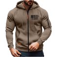thumbnail image 4 of Stamzod Mens Zip Up Hoodies Long Sleeve Hooded Workout Jacket Casual Plus Size Mens Fall Jackets with Pocket Brown B S, 4 of 4