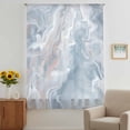 thumbnail image 3 of Light Blue Marble Sheer Curtains 96 Inches Long, Modern Abstract Ombre Minimalism Art Light Filering Curtains, Privacy Drapes Simi Floor to Veiling Curtain for Living Room Large Window Treatment, 3 of 9