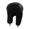thumbnail image 3 of Lilgiuy Women's Trapper Hat Winter Trooper Hats Casual Solid Color Thick Warm Plush Ear Flaps Cap for Outdoor Sledding Snowshoeing, 3 of 3