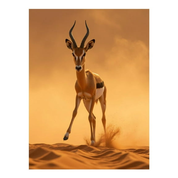 Diamond Art Kit for Adults, Graceful Antelope Running Desert Diamond Painting for Adults Beginners, 5D DIY Diamond Art Painting Kits, Colorful Diamond Painting Craft for Home Decor 12x16
