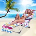thumbnail image 3 of Beach Chair Cover Pool Lounge Chaise Towel with Side Pockets, 3 of 7