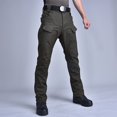 thumbnail image 2 of Men's Hiking Tactical Pants Outdoor Waterproof Cargo Pants Relaxed Fit Trousers   Work Travel Pants with 9 Pockets green X-Large, 2 of 6