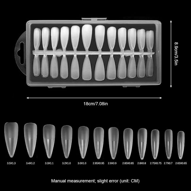 Ruiboury 240 Pieces False Nail Fingernail Extension Wearable Fake Tips Removable Practice Decoration Artificial Tools Household Water Drop Water Drop