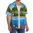 thumbnail image 2 of Naloa Island And Coral Reef Men's Loose Fit Cuban Collar Short-Sleeve Shirt, Hawaiian Shirts, Mens Shirts Casual for Everyday Wear Outings-Small, 2 of 5