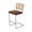 Dark Brown, variant on Hawsaiy Rattan Bar Stools Set of 2, 26" Counter Height Bar Stools with Solid Wood & Cane Back, Upholstered PU Leather Kitchen Island Stools with Chrome Metal Legs & Footrest, Brown