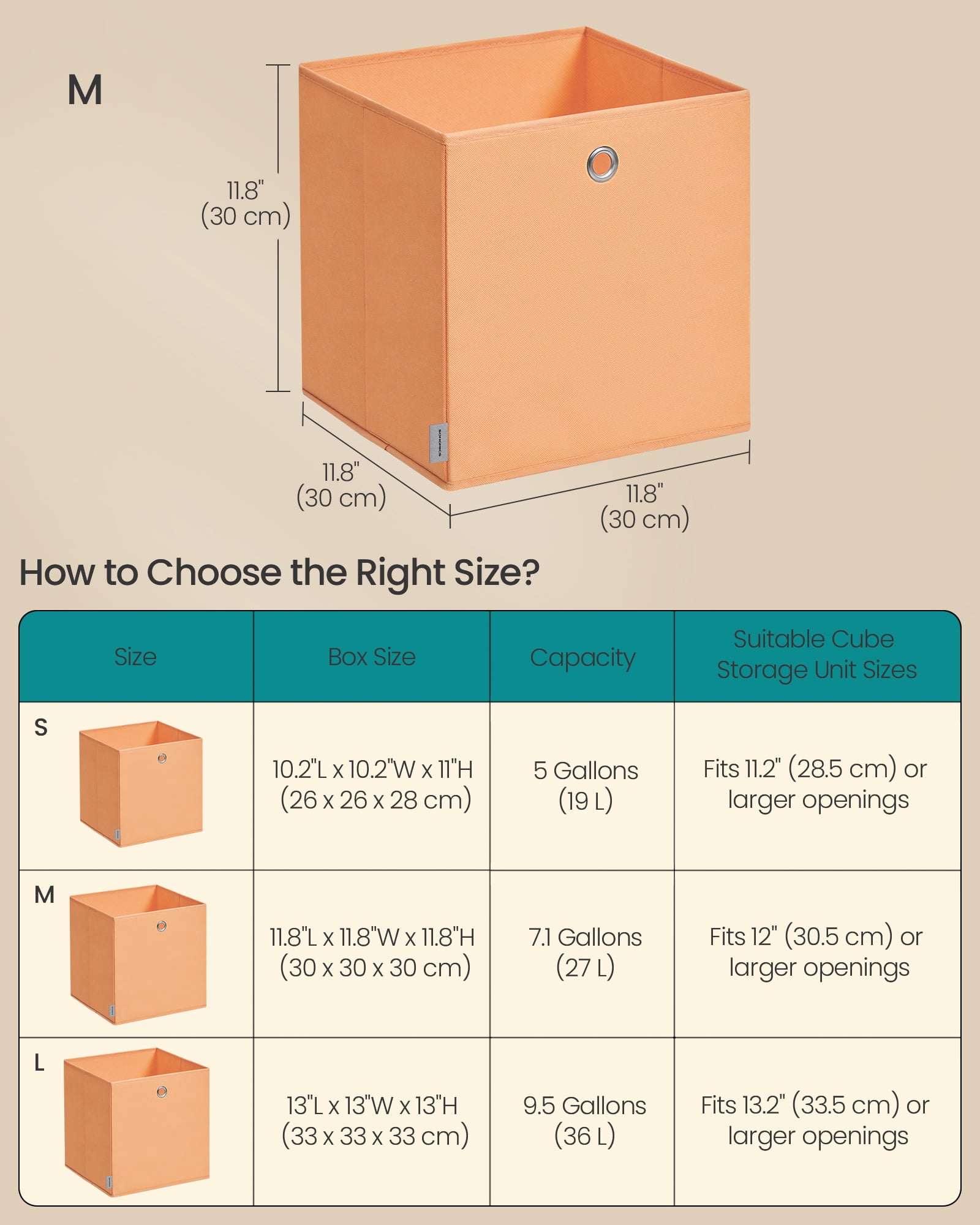 11.8" Storage Cube Bins for Kids, 6 Foldable Storage Boxes, Cube Organizer Bins Colorful Fabric Bins for Bedroom, Living Room