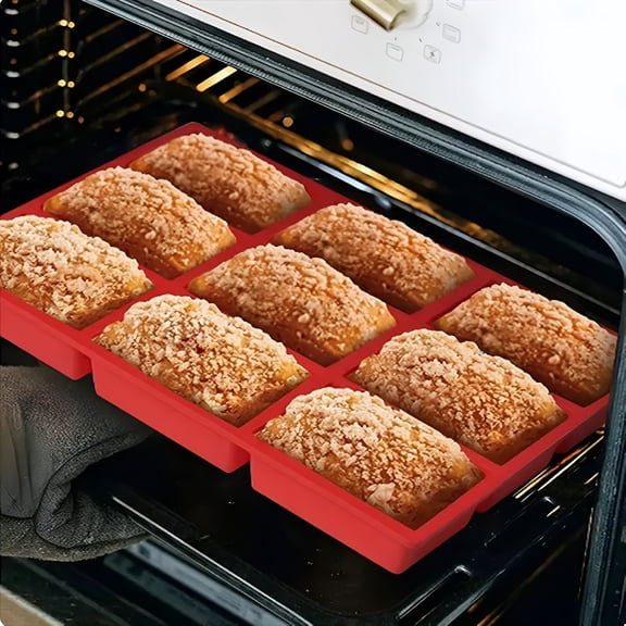 ACDANC 9-Cavity Silicone Loaf Pan,Non-Stick Bread Baking Mold for Loaves,Cakes,And Meatloaf Silicone Bread Loaf Pan