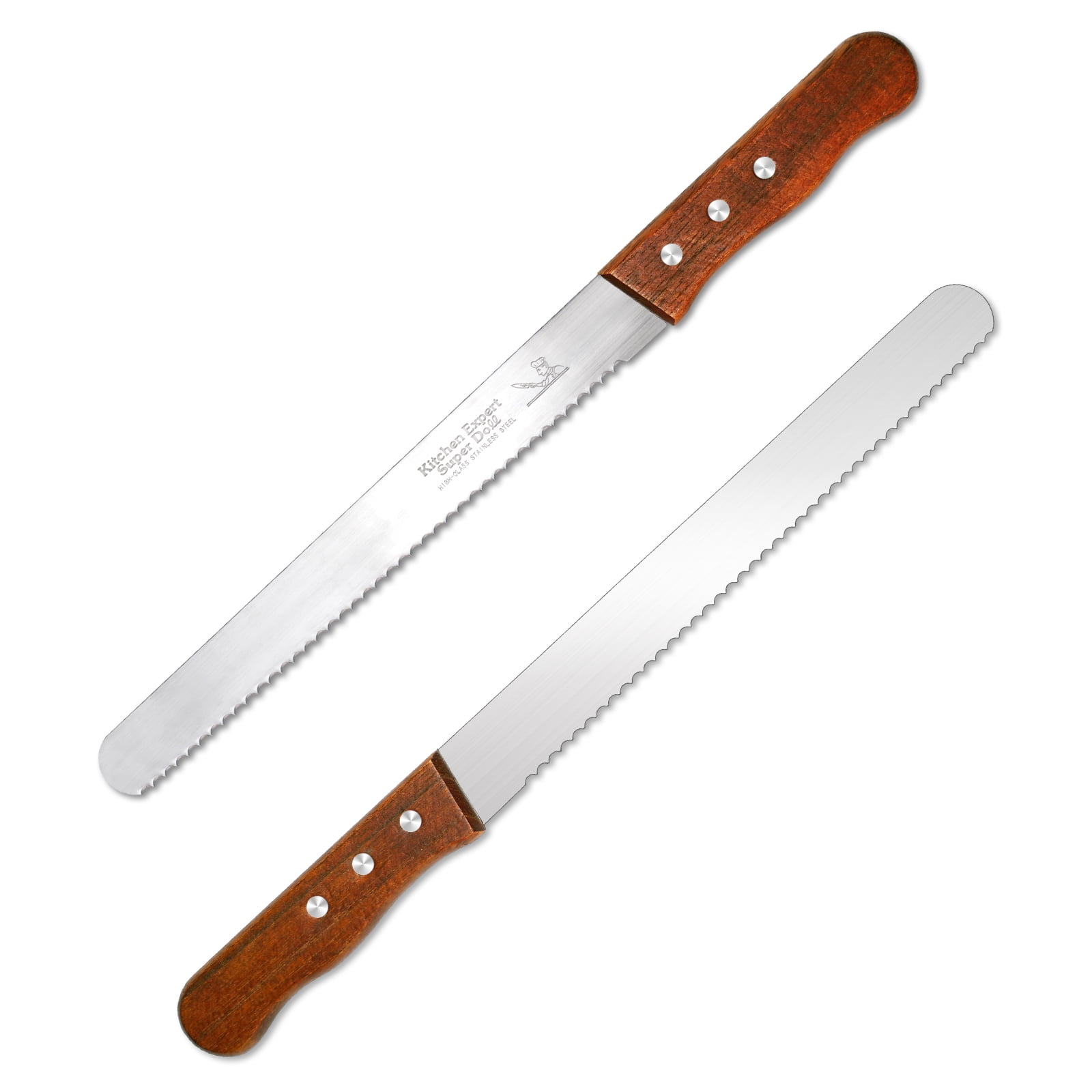 10Inch Stainless Steel Cake Knife Plastic Handle Baking Pastry Spatulas  Serrated Bread Knife Kitchen Baking Tool