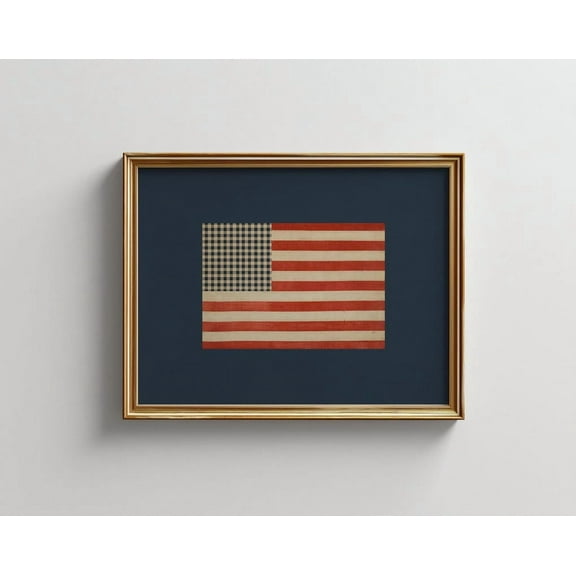 Kna Prints - 1 Pc Poster Preppy American Flag Downloadable Art Usa Wall Art Fourth Of July Usa Flag Wall Art Rustic Americana Wall Decor, UNFRAMED -8x12