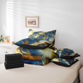 thumbnail image 4 of YST Watercolor Bedding 7-Piece Abstract Marble Comforter Set, Grey Navy Foil Print, Queen, 4 of 4