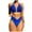 Blue, variant on Women's Spaghetti Straps Bathing Suit Thong Bottom Two Piece Bikini Sets Cute Swimsuit Bathing V Neck Triangle Bikini Sets High Cut Two Piece Swimsuit with Bottom Army Green,S