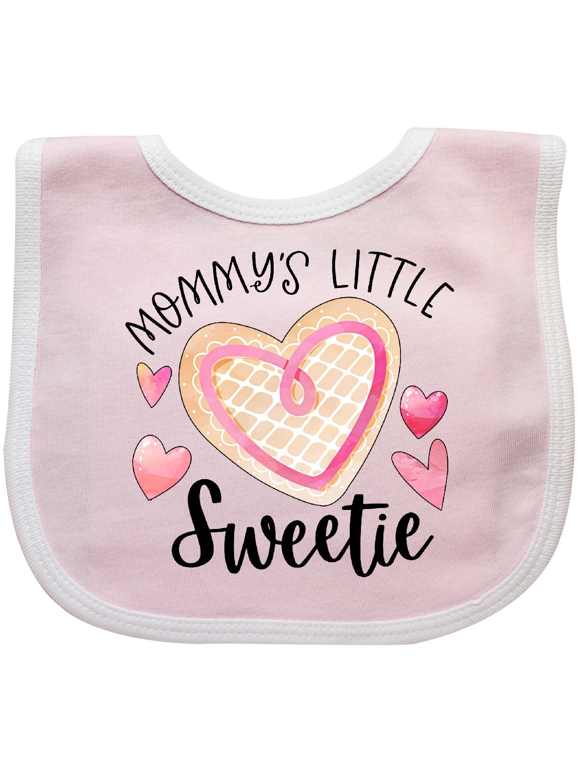 Mommy's Little Sweetie with Pink Heart Cookie Baby Bib - Walmart.com ...