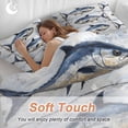 thumbnail image 5 of Coastal Fish Bedding 3 Piece Duvet Cover Set Twin Size, Oil Painting Ocean Nautical Beach Soft Microfiber Comforter Cover with Zipper Closure & Pillowcases, Wrinkle & FadeResistant Quilt Cover, 5 of 9