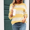 thumbnail image 5 of Fesfesfes Women Sweater Tops Tie Dye V-neck Loose Knitting Sweater Casual Long Sleeve Splicing Coat Clothes Sale, 5 of 9