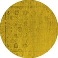 thumbnail image 1 of Ahgly Company Indoor Round Oriental Yellow Industrial Area Rugs, 5' Round, 1 of 4
