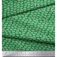 thumbnail image 2 of Soimoi Green Poly Georgette Fabric Clouds & Bird Decor Fabric Printed Yard 42 Inch Wide, 2 of 5