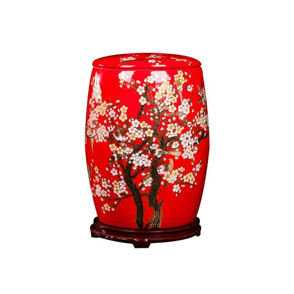 Rice Dispenser, Ceramic Rice Storage Container with Airtight Lid, Ceramics Rice Jar Large Grain Dispenser, Kitchen & Pantry Organization for Rice, Soybeans, Corn, Oatmeal