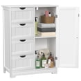 thumbnail image 4 of VEIKOUS Wooden Bathroom Storage Cabinet with 4 Drawer and Cupboard Shelves, White, 4 of 15