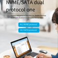 thumbnail image 4 of M.2 Aluminium SSD Box , Support NVMe/NGFF TYPE-C USB3.2 GEN2 Aluminum 10G Dual Agreement Silver-Gray, 4 of 8