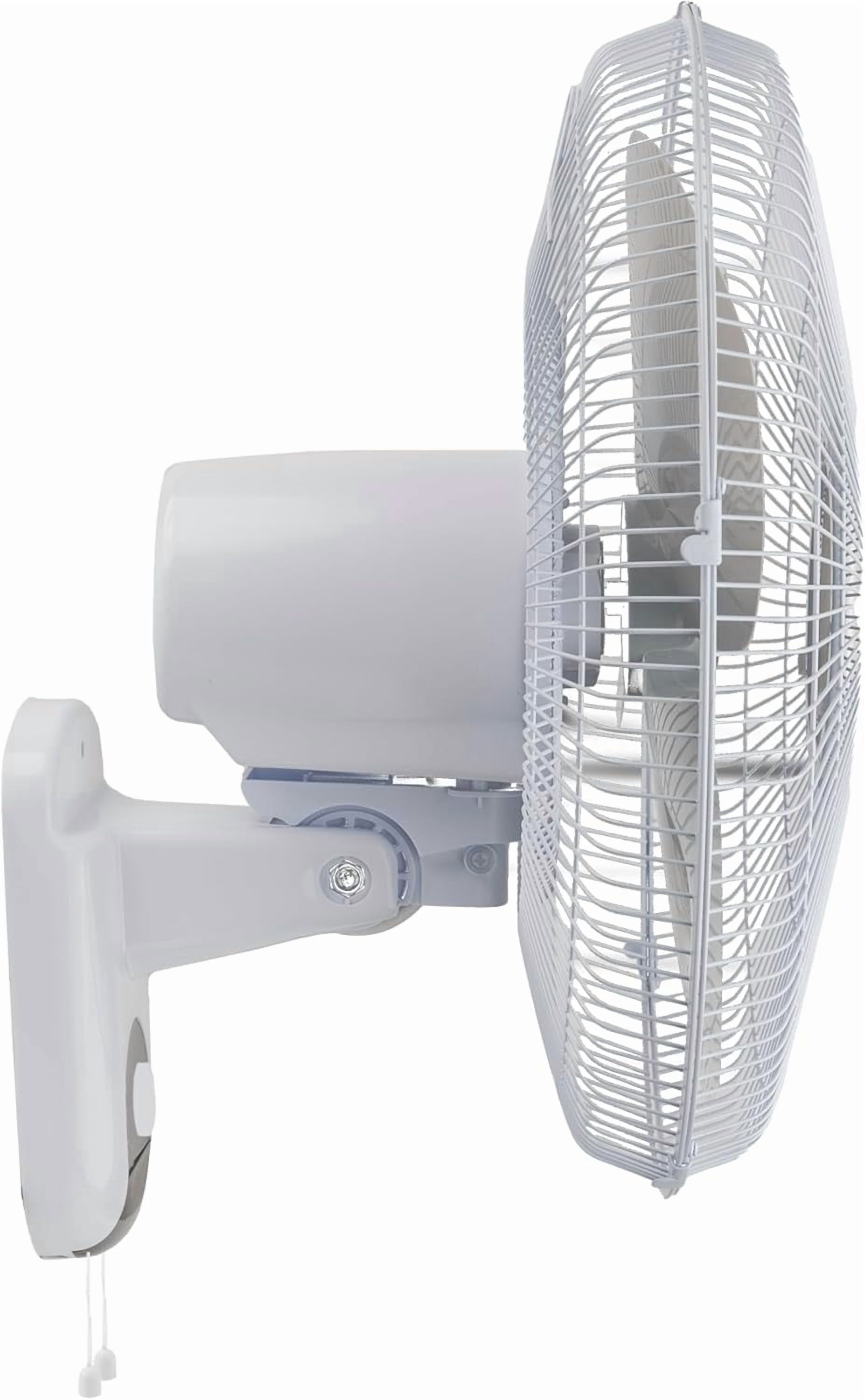 Comfort Zone 16" Wall Mount Fan, White