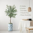 thumbnail image 3 of Artificial Tree in Geometric Pattern Planter, Fake Eucalyptus Silk Tree for Indoor and Outdoor Home Decoration - 57" Overall Tall (Plant Pot Plus Tree), 3 of 5