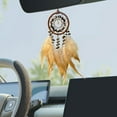 thumbnail image 5 of Crystal Dreamcatcher Car Pendant | Handmade Decorative Hanging Feather Ornament | Modern Boho Interior Wall, Window, Rearview Mirror Décor | 18.5in | Multicolor | 1 Pack, 5 of 6
