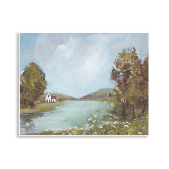 Stupell Industries Traditional Distant Cottage Across River Wall Plaque Art, 14 x 11, by Amanda Hilburn