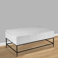 thumbnail image 3 of 45 Inch Rectangular Mango Wood Coffee Table, Lift Top Storage, Iron Frame, White, Black- Saltoro Sherpi, 3 of 7