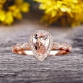 thumbnail image 6 of 1.50 Carat Pear Shape Morganite Engagement Ring Promise Ring Anniversary Ring On 10k Rose gold Art Deco Ring, 6 of 6