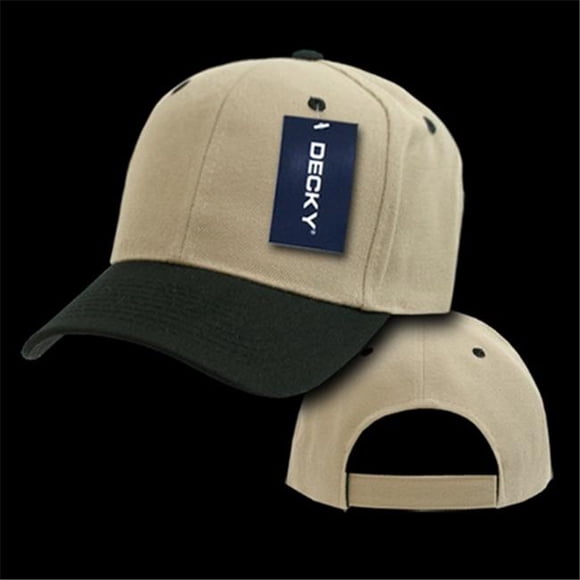 Decky 207-KHABLK Casquette de Baseball Deluxe&44; Khakhi & Noir