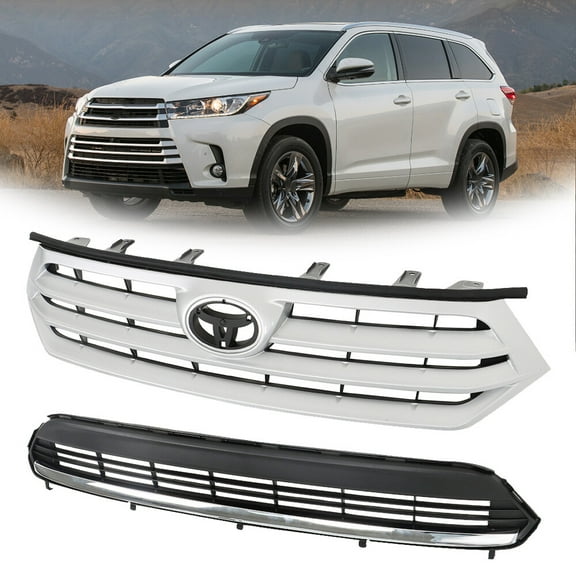 For Toyota Highlander 2011 12-2013 Front Bumper Upper and Lower Grille Grill Set
