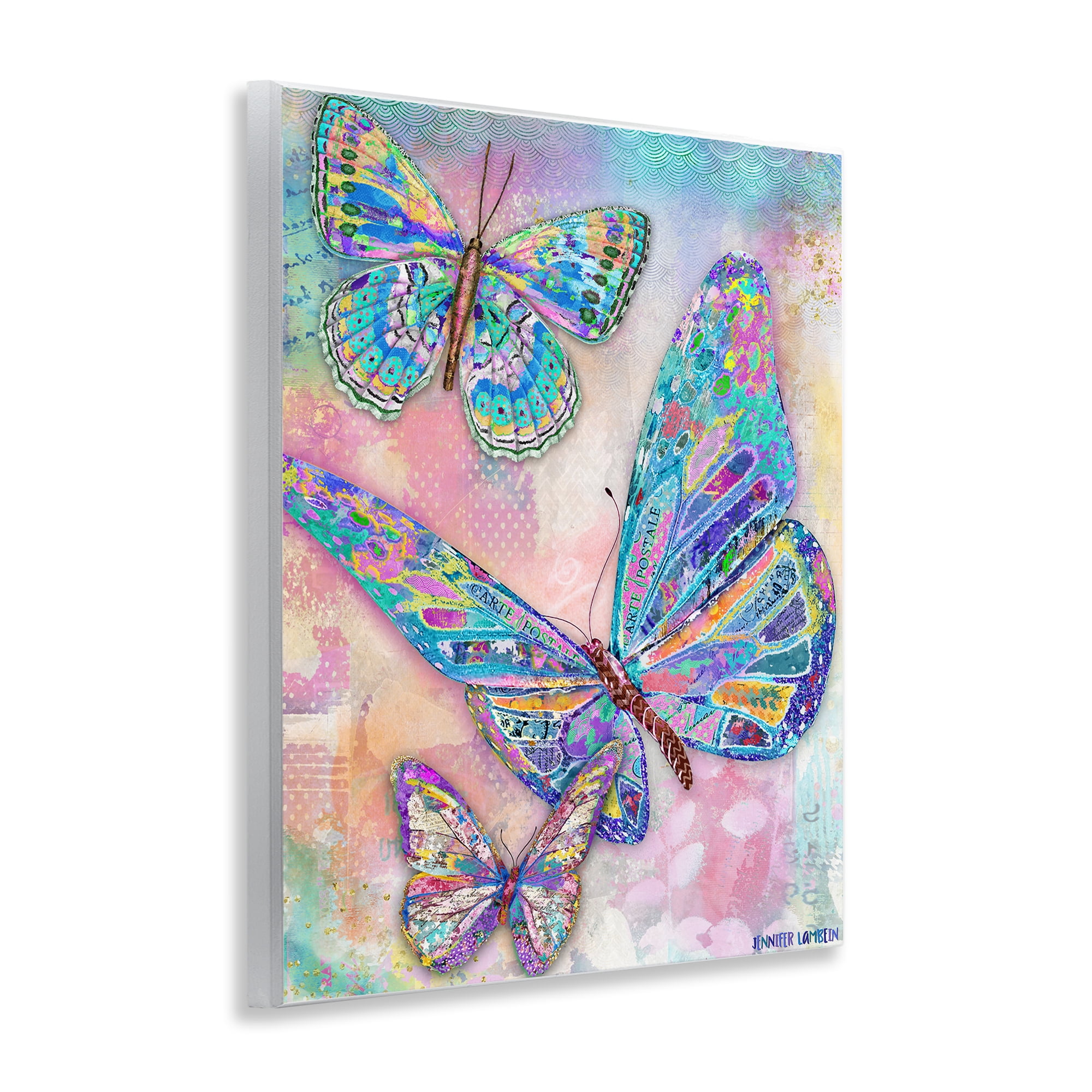 Stupell Industries Rustic Glam Butterflies Animals Painting Unframed Art Print Wall Art, 11 x 14
