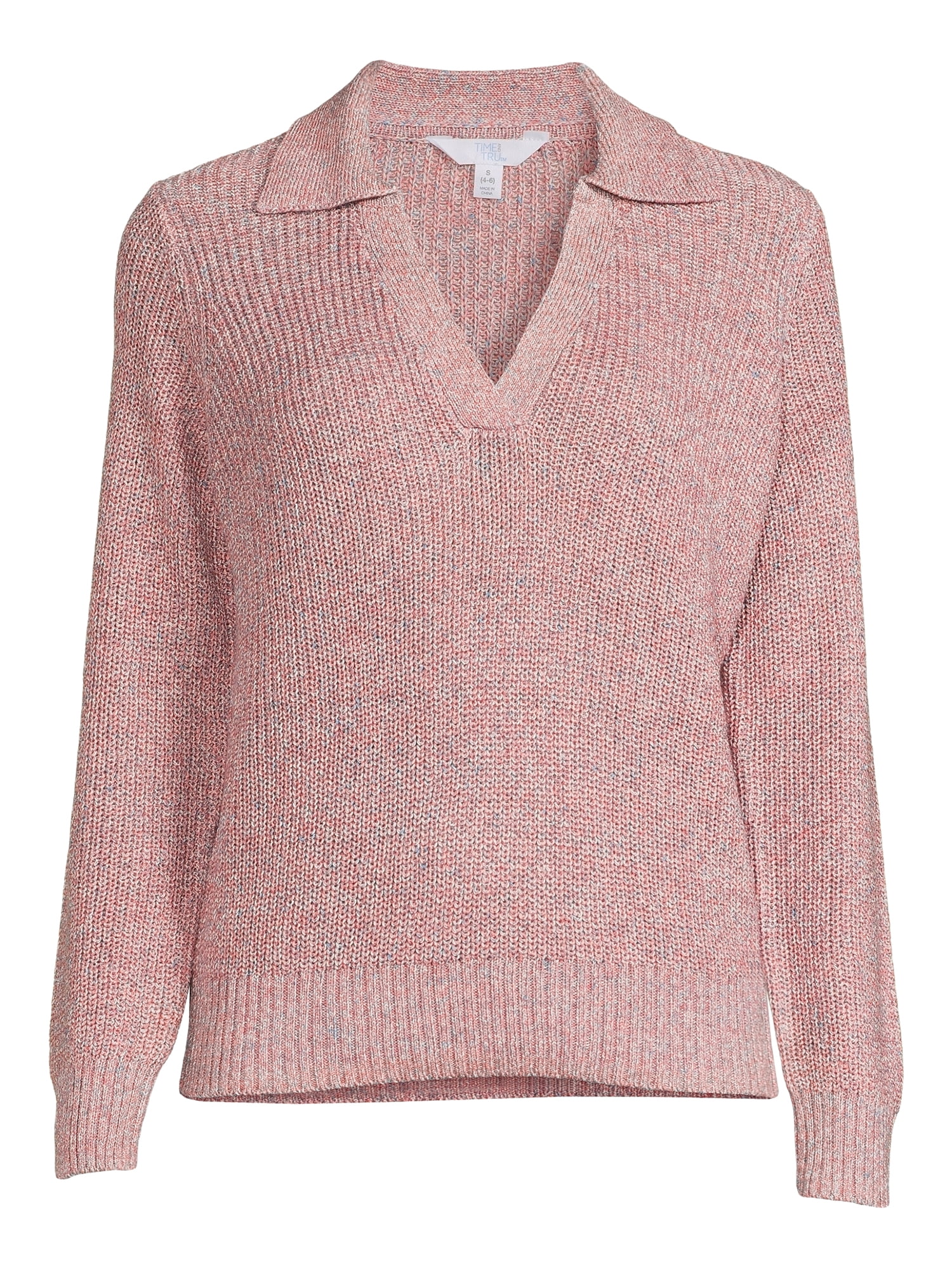 Time and Tru Women's Polo Sweater