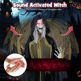 thumbnail image 6 of Costway 8.2 ft Halloween Standing Witch Voice Activated Animatronic Ghost with Lighted Eyes, 6 of 10