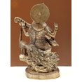 thumbnail image 4 of 15" Goddess Saraswati Settled in Her Majestic Stance In Brass | Handmade | Made In India, 4 of 4