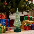 thumbnail image 4 of 2pcs LED Glass Christmas Tree with Lights, Battery Operated Tabletop Decor, Frosted Glass Holiday Centerpiece for Mantel, Window, Fireplace, and Indoor Home Christmas Decorations, 4 of 6