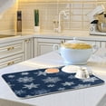 thumbnail image 4 of Iauyy Dish Drying Mat for Kitchen Counter, Super Absorbent & Hanging 16x18 / 18x24 Inch (S/M) Delicate White Snowflakes, 4 of 8