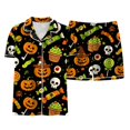 thumbnail image 5 of Leey-World Toddler Girl Halloween Pajamas Toddlers Halloween Baby Kids Girl Pumpkin Pajama Set Jammies Button Down Sleepwear, 5 of 6