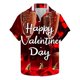thumbnail image 1 of Camisas Casuales de los Hombres Día de San Valentín Impreso Manga Corta Solapa, Poliéster Ligero para el Ocio de Primavera Verano Y Uso Diario, 1 of 9