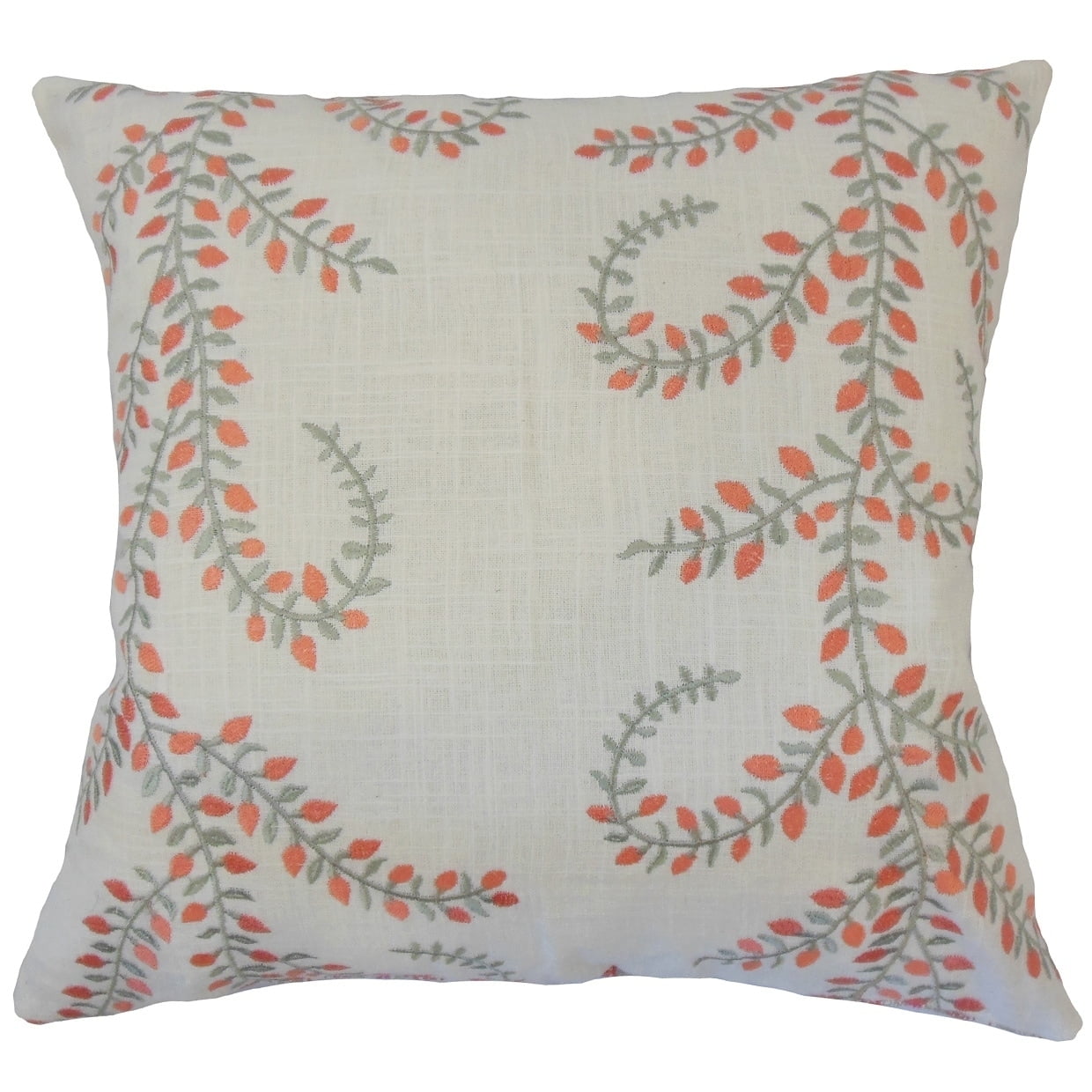 The Pillow Collection Flo Floral Pillow Coral The Pillow Collection Flo Floral Pillow Coral