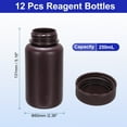 thumbnail image 2 of Unique Bargains 12 Pcs Bouteilles de Réactif 250ml, Bouteilles Rondes à Grand Ouverture avec Bouchon à Vis Marron, 2 of 6