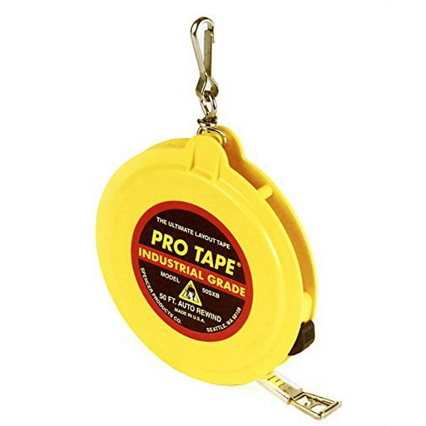 ProTape 3/8" x 50' Auto-Rewind Tape Measure w/Nylon Coated Blade 48400  (50SXB) 8ths & 8ths by US Tape 