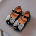 thumbnail image 2 of nsendm Female Shoes Toddler Boot 7 and Autumn Fashion Girls Casual Shoes Bow Rhinestones Flat Bottom Dress Shoes Baby Boots 12-18 Months Black 8.5, 2 of 5