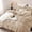 02 - Deep Beige (No Comforter), variant on Fluffy Flannel Duvet Cover Set - Faux Fur Comforter Cover King Size, White Warm Plush Bedding for Winter, 3-Piece Set with Zipper Closure (104"x90") and 2 Pillow Shams