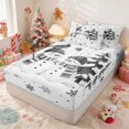 thumbnail image 3 of Manfei Winter Zipper Twin Comforter Sets with Fitted Sheet and 2 Pillowcases Christmas Zipper Bedding Set, Brown Cream, Xmas Reversible, 3 of 7