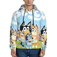 thumbnail image 3 of Saiise Bluey Men's Graphic Print Long Sleeve Drawstring Hoodie Pullover Sweatshirt-X-Large, 3 of 6